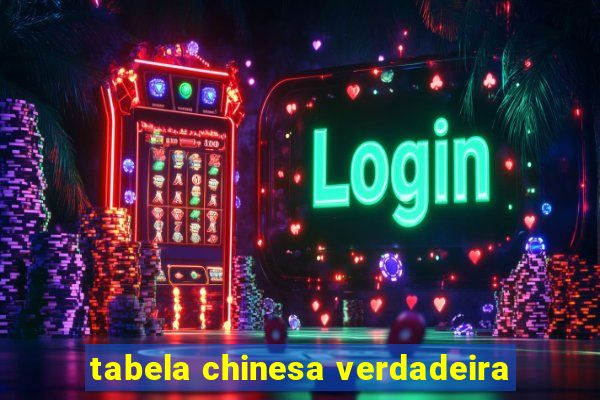 tabela chinesa verdadeira